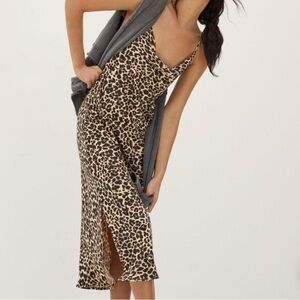Anthropologie Bias cut Leopard Dress